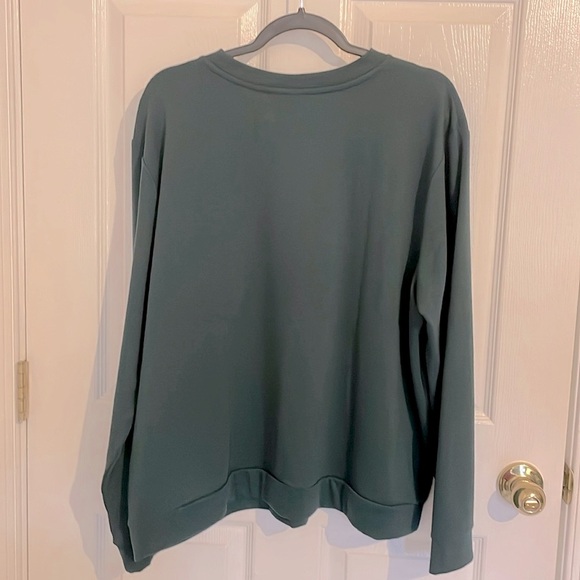 Apt. 9 Women's Crew Neck Pullover Embellished Sweater Forest Green Sz XXL - Picture 5 of 8